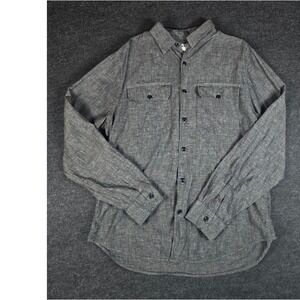 Todd Snyder Men's Gray Chambray Button Down Long Sleeve Shirt Size L